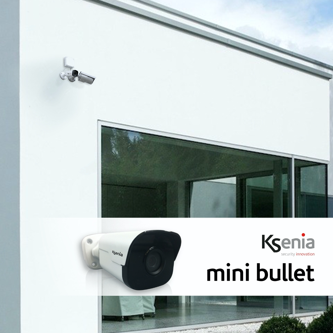 Chiedi al tuo installatore le telecamere Mini bullet di Ksenia Security. Nessun angolo esterno rimarrà senza controllo e potrai vedere in tempo reale cosa accade direttamente dal tuo cellulare.