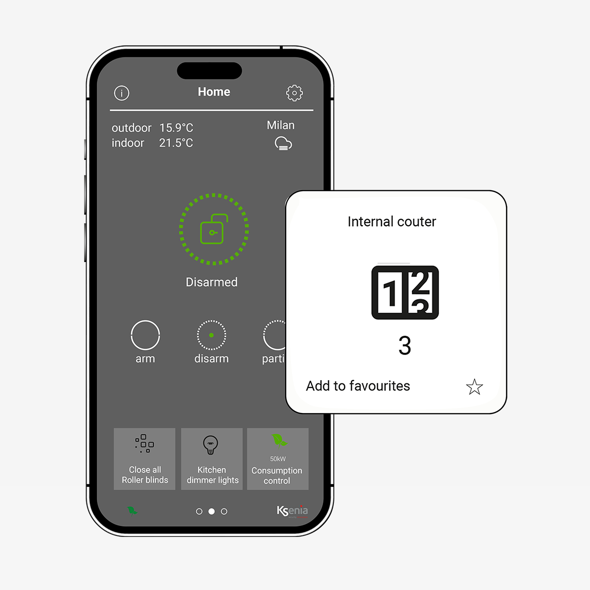 copertina
funzione contatore della sezione Sicurezza dell'app lares 4.0