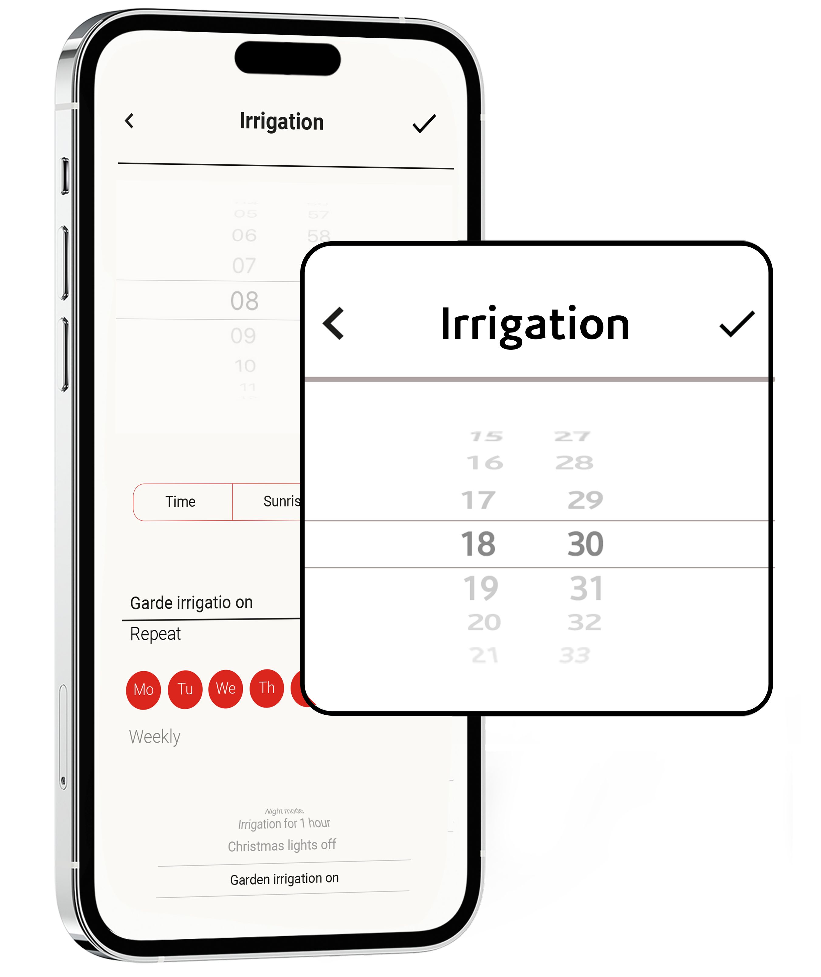 irrigation function in the Smart Home section of the lares 4.0 app