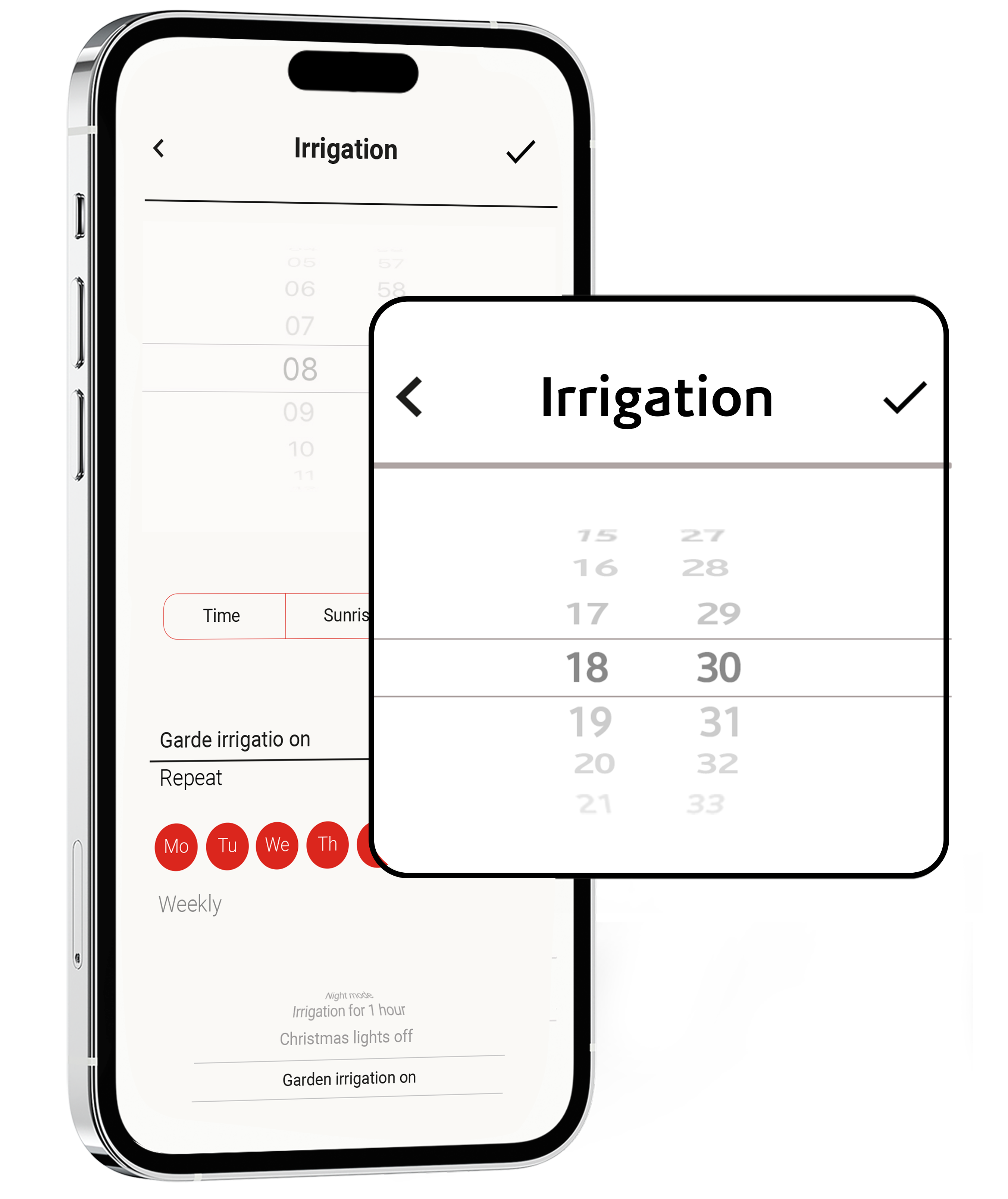 irrigation function in the Smart Home section of the lares 4.0 app